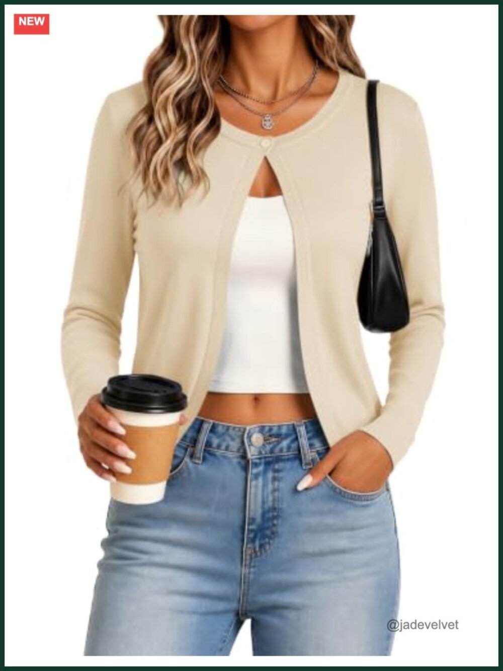 Cropped Bolero Shrug Cardigan Long Sleeve Open Front Knit Sweater
